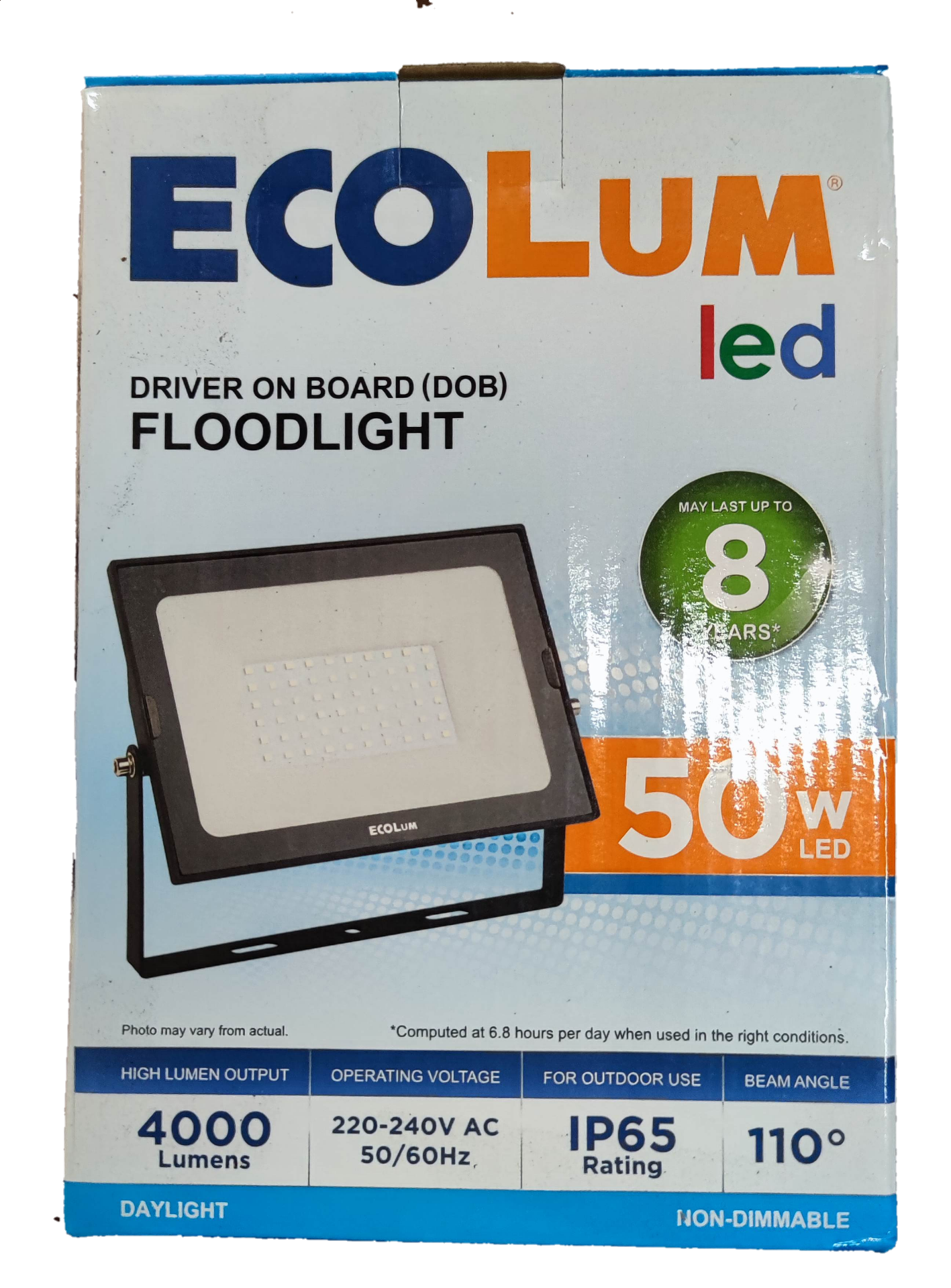 Ecolum 50W LED Flood Light 220V Daylight 6500K CFL3050DL