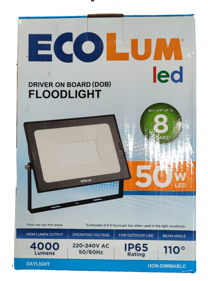 Ecolum 50W LED Flood Light 220V Daylight 6500K CFL3050DL