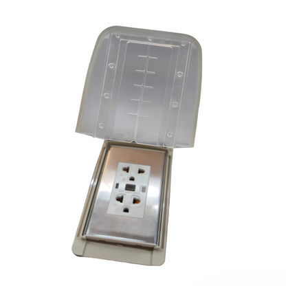 Omni Weatherproof GFCI Duplex Outlet with Stainless Plate 20A 250V WPP-605+WWP-113S+WD933