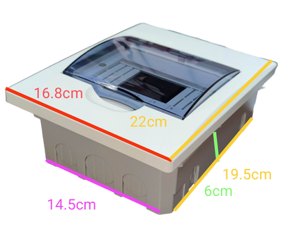 Omni 8 Ways Distribution Panel Box MDP-08PP Recessed Type Distribution Panel for Miniature Circuit Breaker