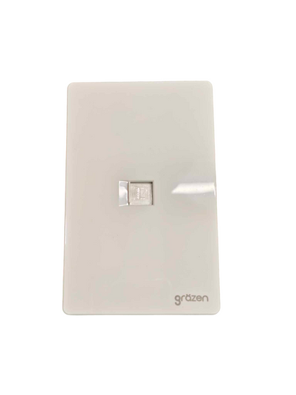 Grazen 1 Gang LAN Outlet with Plate Cover CAT5e Data Outlet Available in Black, White, Grey and  White GW-017