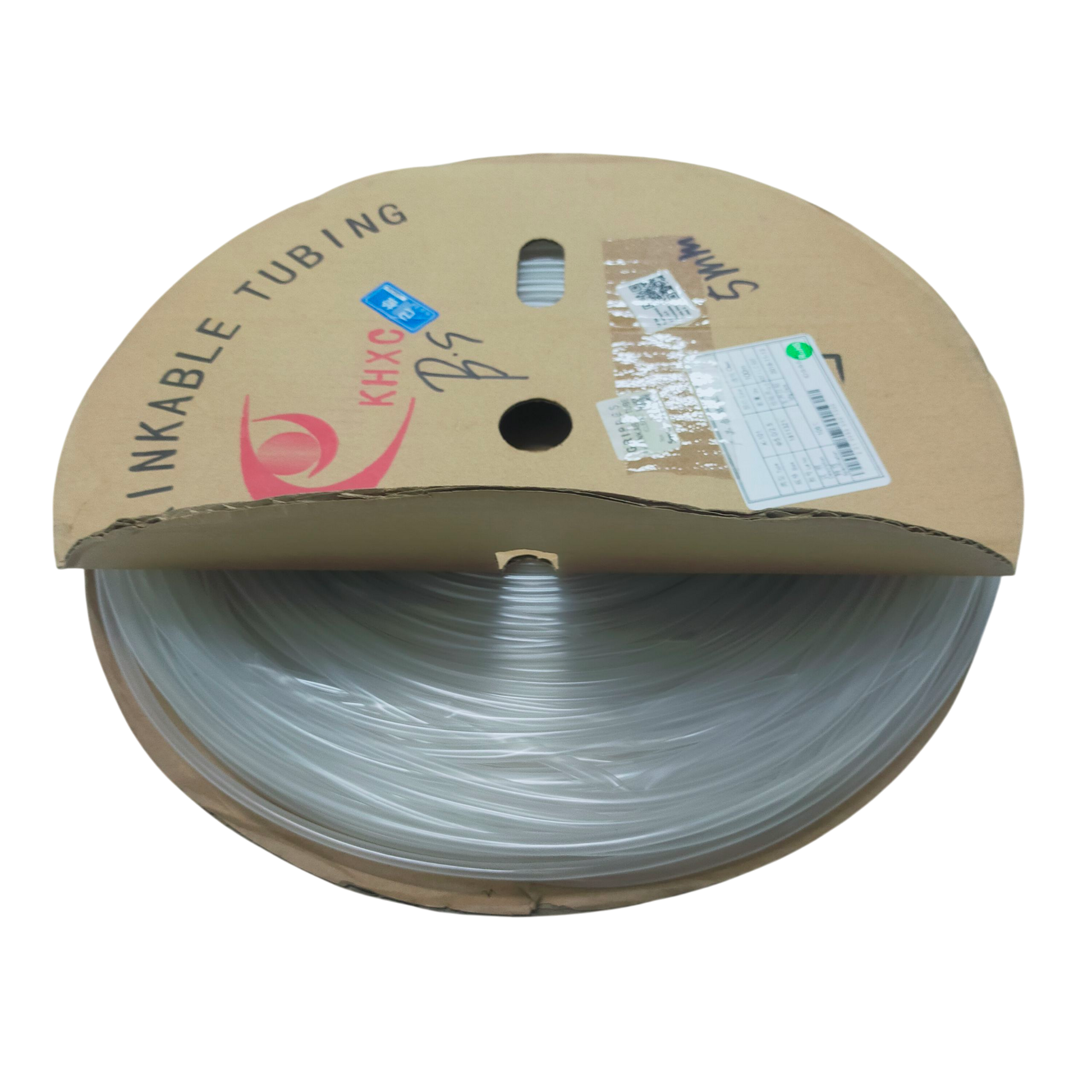 5mm Shrinkable Tuber Clear on a spool for effective cable management and organization