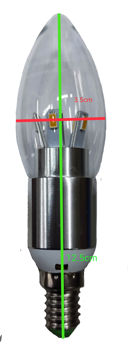 5W LED candle bulb E27 with clear flame tip design and metal base for energy-efficient lighting