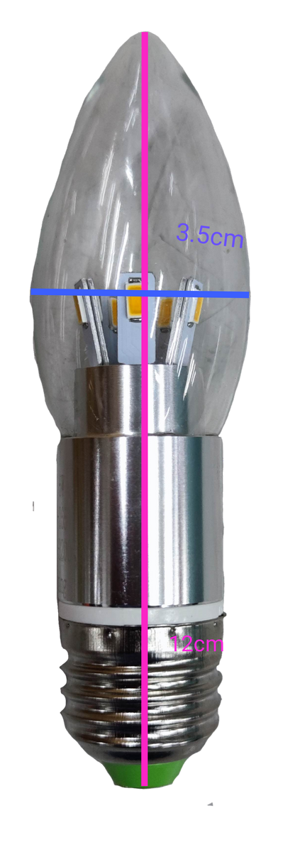 5W LED candle bulb E27 with clear flame tip design and silver base for energy-efficient lighting