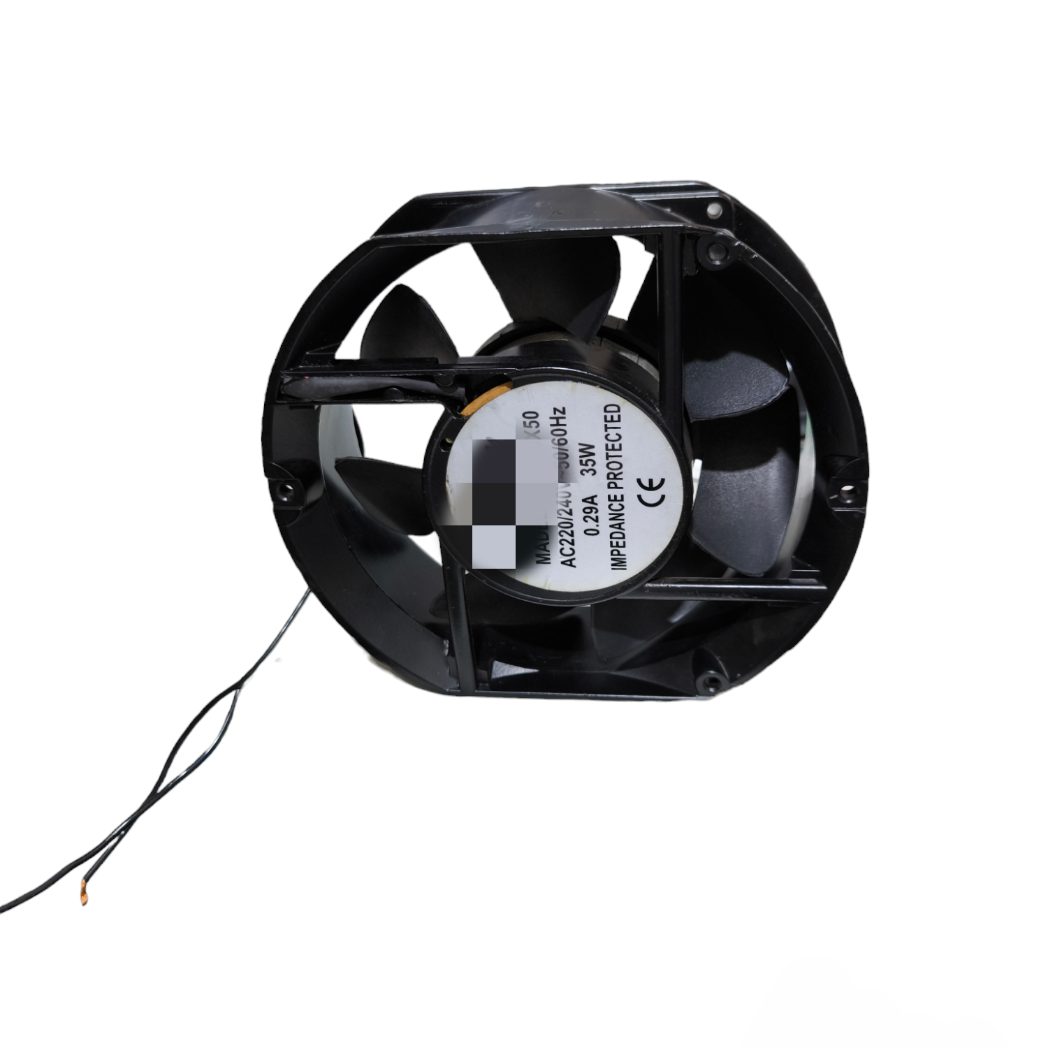 6 inch 220V exhaust fan with black frame and blades for ventilation and air circulation
