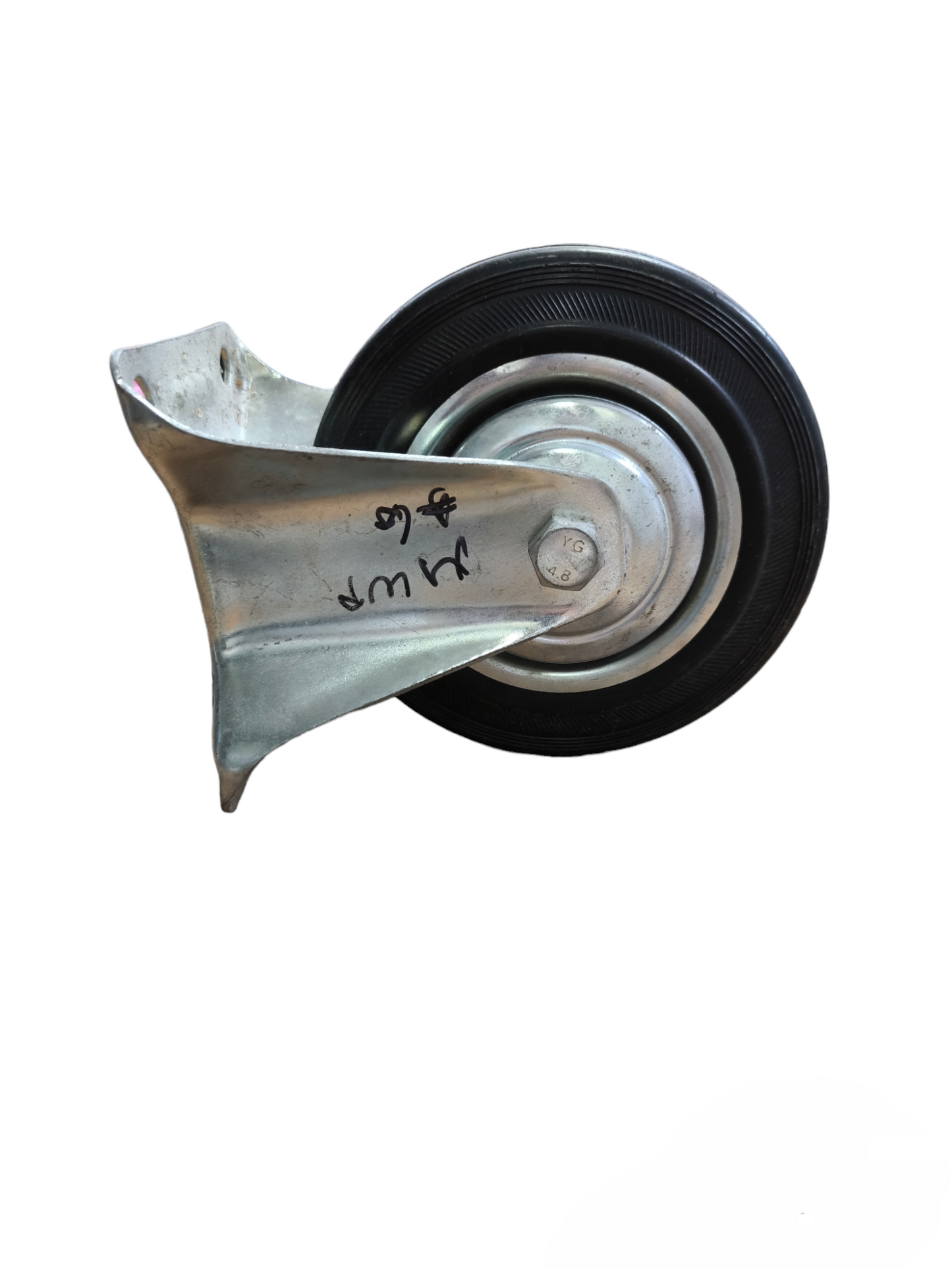 6 inch fixed rubber caster wheel with metal bracket for indoor furniture accessories