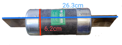 Eagle 600A Non- Renewable Fuse 600V with metal end caps and cylindrical black body