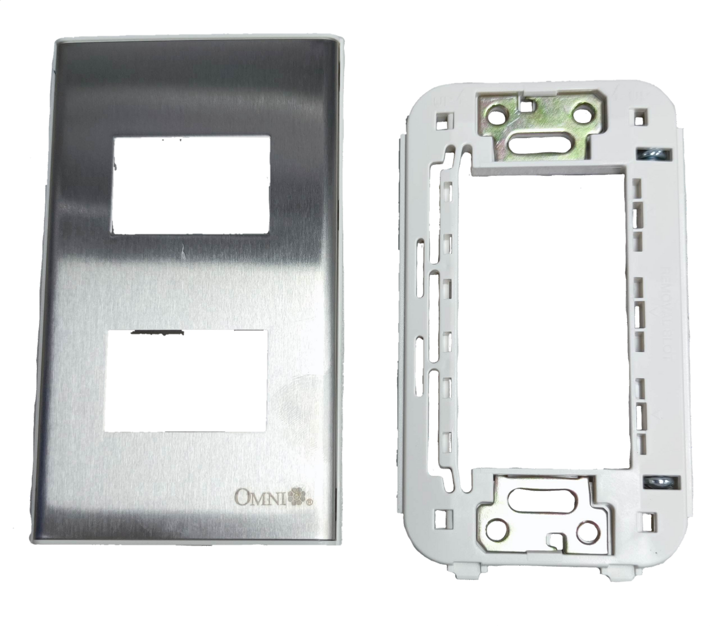 Omni 2 Gang Plate Chrome Cover Device WWP-112S