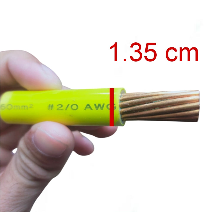 Philflex 60mm stranded electrical wire Yellow with a copper conductor, ideal for heavy-duty applications