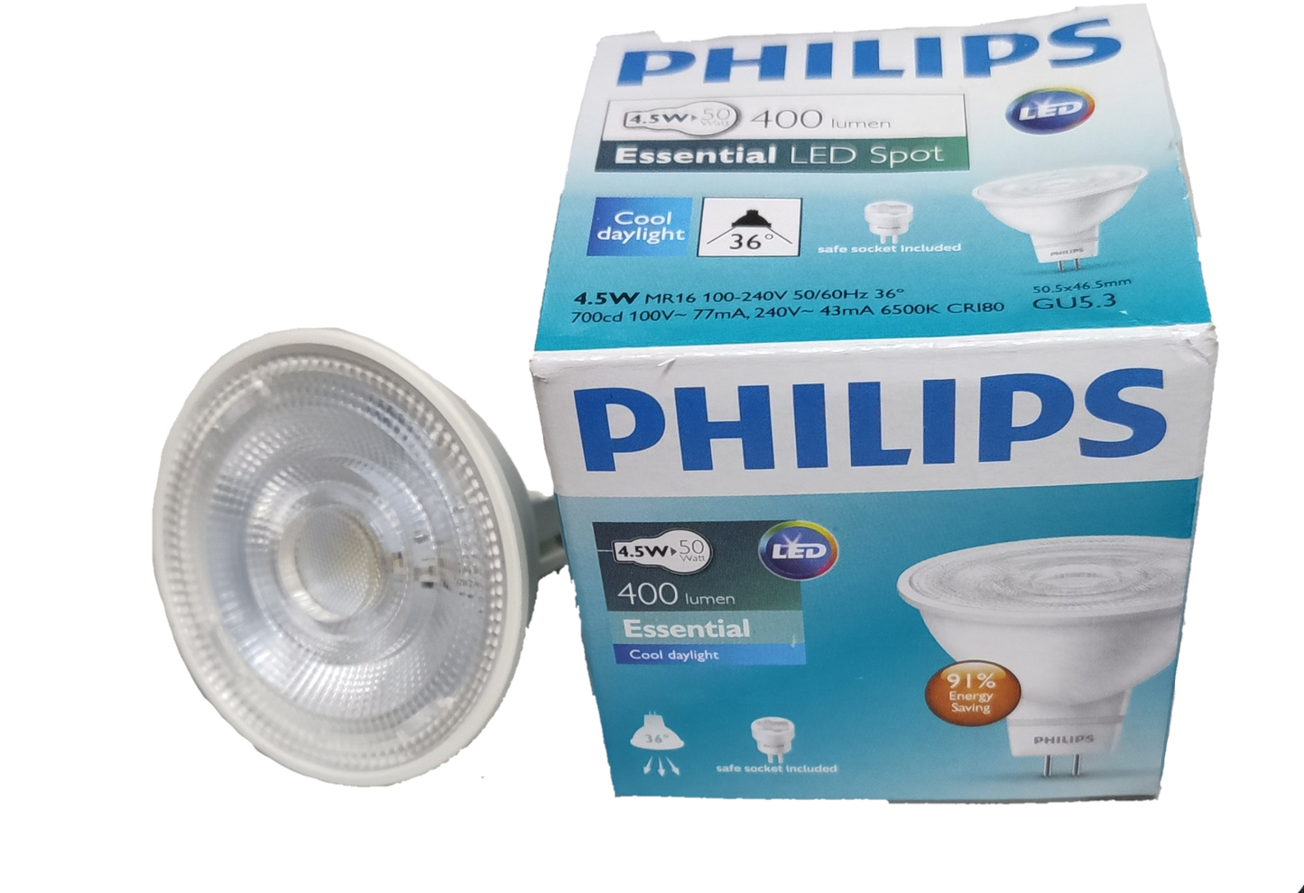 Philips 4.5W MR-16 LED Daylight GU5.3 220V, MR16 LED 4.5W Daylight 220V Essential LED SPOT , MR 16 LED 4.5W Daylight 220V GU5.3