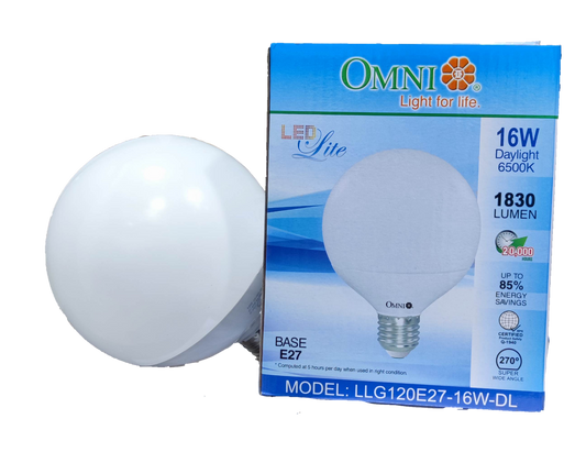 Omni 16W LED Globe Bulb E27 220V 6500k Daylight LLG120E27-16W-DL