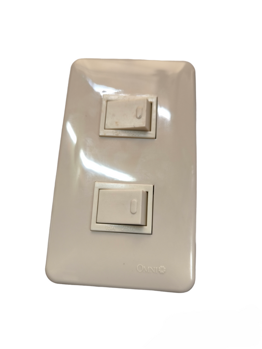 Omni 2 Gang 1 Way Switch 16A 250V with Plate Cover WEP-102+(WES-213x2)