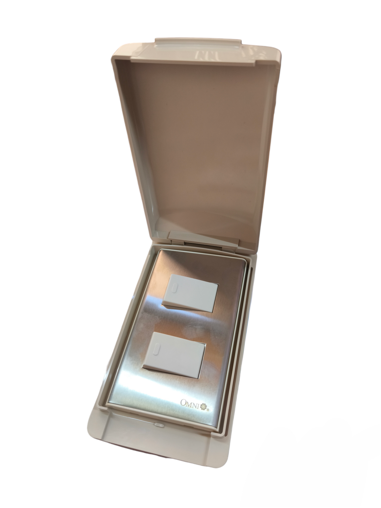 Omni Weatherproof 2 Gang 1 Way Switch Wide Series with Stainless Plate Cover WPP-602+WWP-112S+(WWS-213x2)