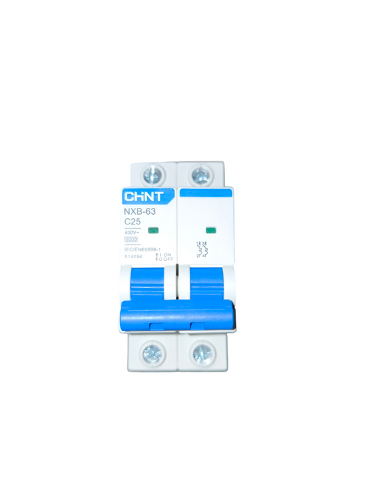 Chint 25A 2Pole Miniature Circuit Breaker 6KAIC 220V  NXB-63 C25