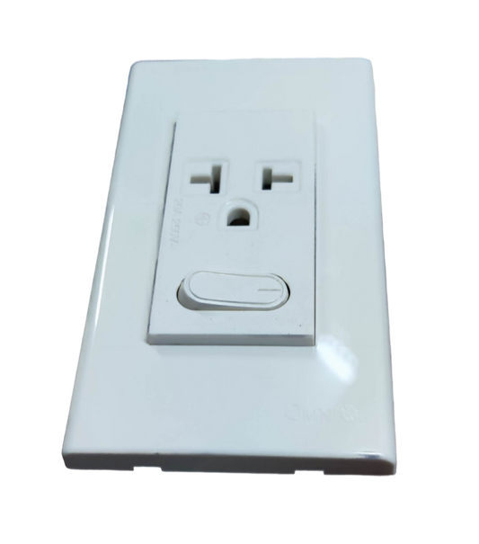Omni Aircon Outlet Wide Series with Switch and Plate 20A 250V WWA-501/S + WWP-113