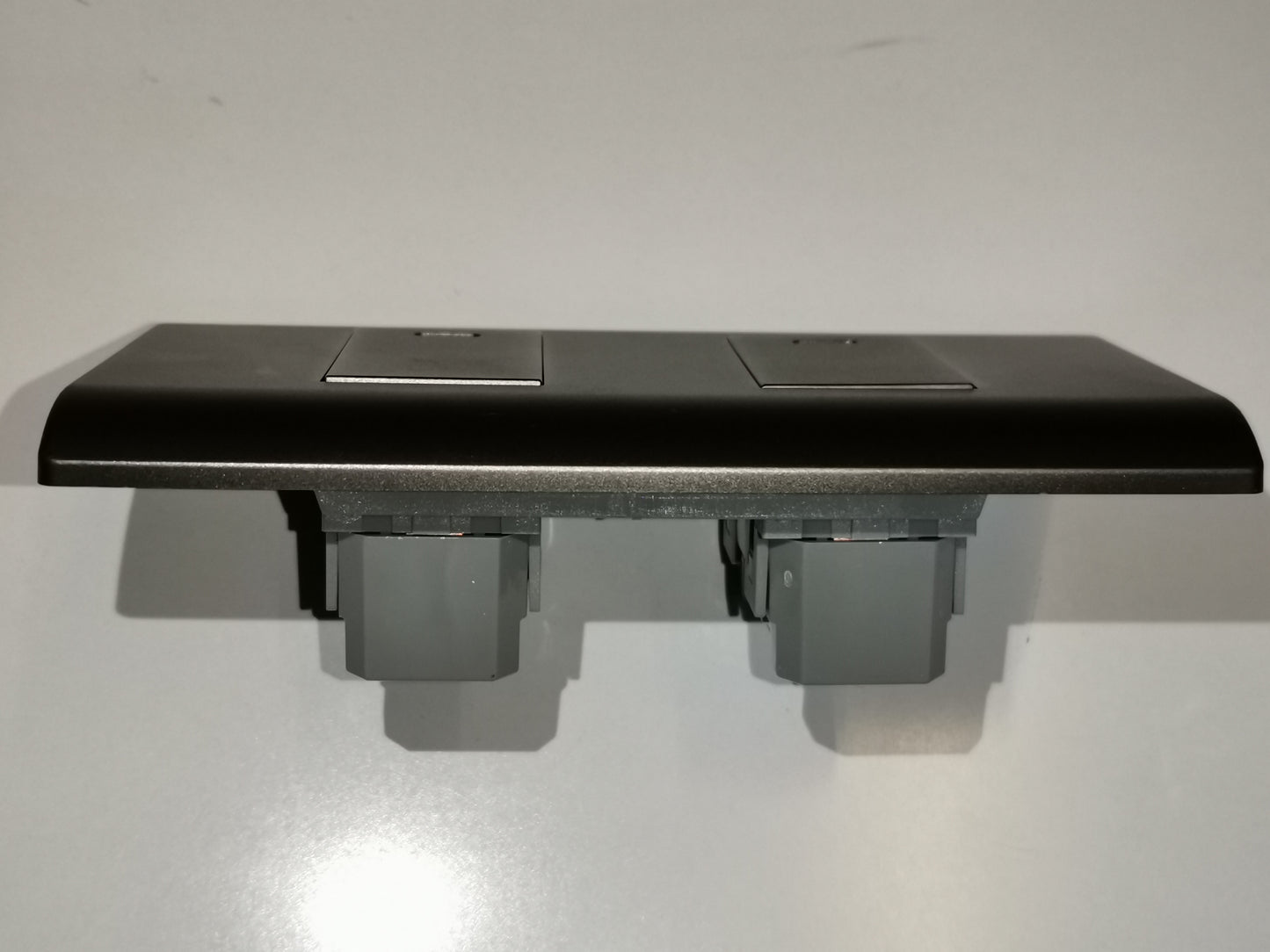 Royu 2 Gang 1 Way Switch with Plate Dark Gray