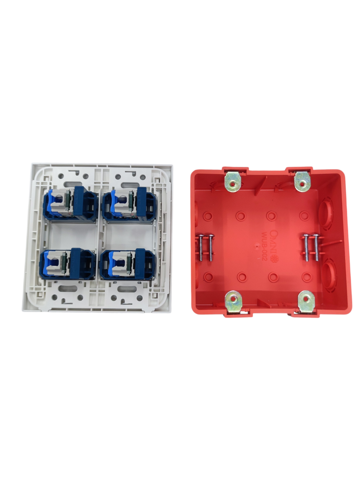 Panasonic 4 Gang CAT6 Data Outlet Wide Series WEG6804+(4XWEG24886)+Utility Box