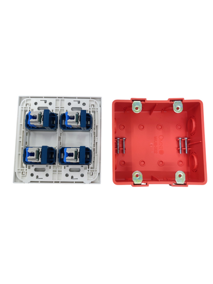 Panasonic 4 Gang CAT6 Data Outlet Wide Series WEG6804+(4XWEG24886)+Utility Box