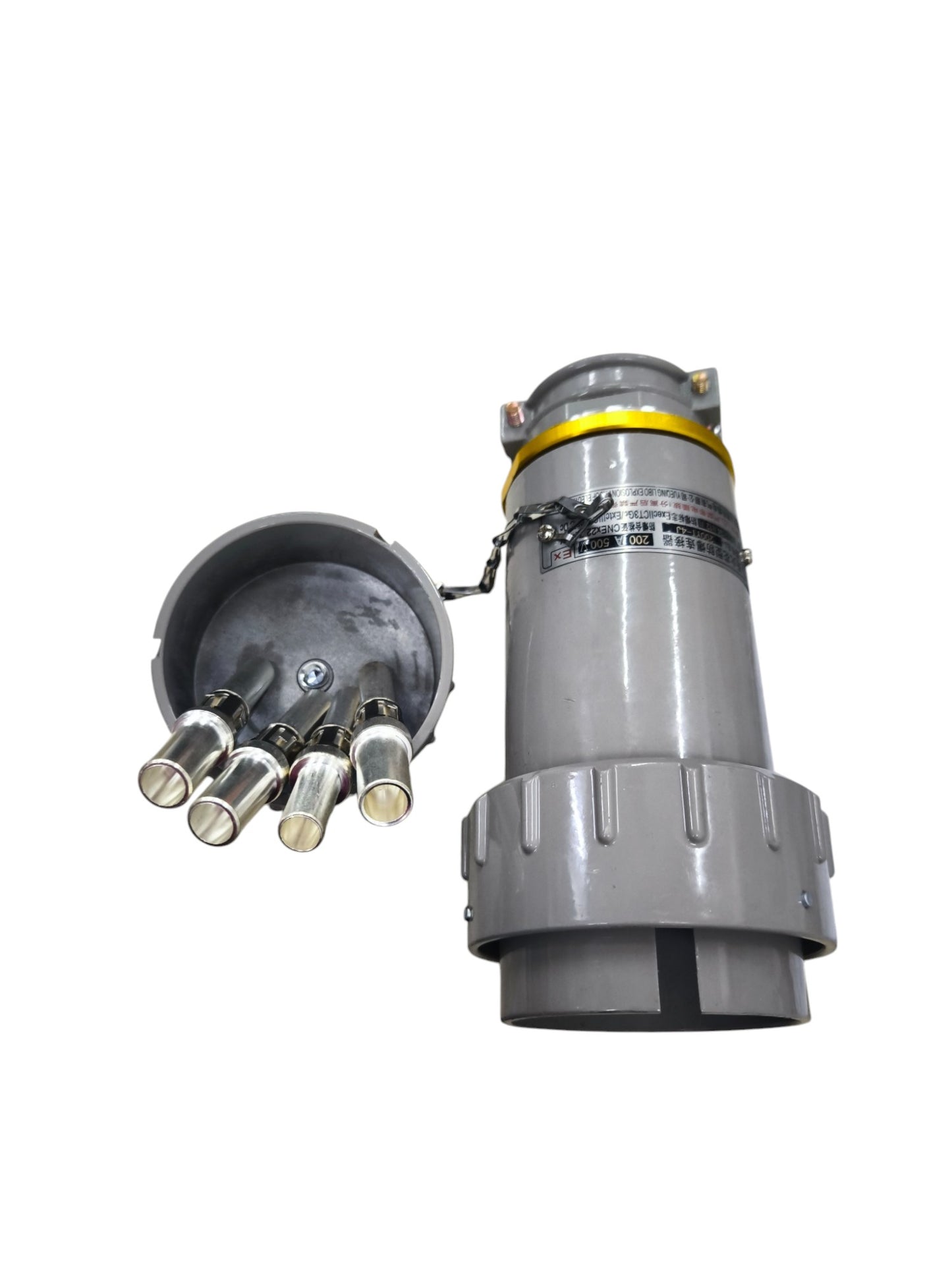 Grippes 200A Industrial Plug 3P+E Explosion Proof 500V AC Metal Casing IEC