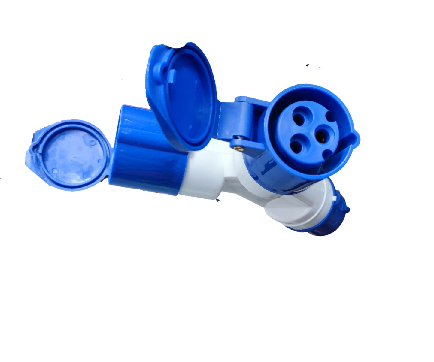 Grippes 16A Industrial Connector 2P+E 220V ( 3 Pins) IP44 1 Male to 2 Female 1x2 , Industrial Plug Splitter 1012 IEC309-2