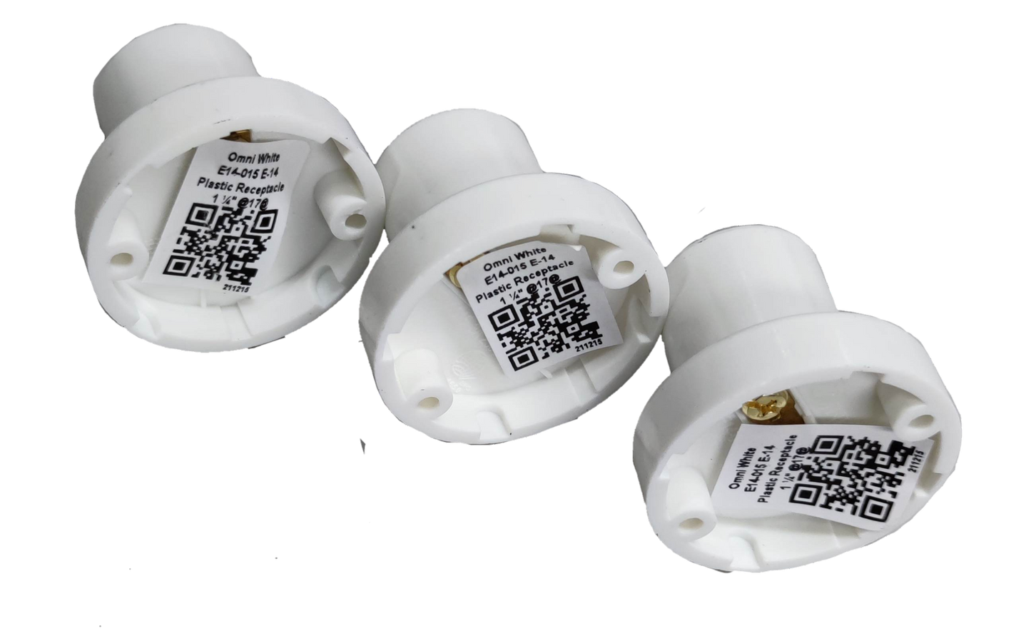 Omni E-14 PVC Socket, Small E14 Socket, Candle Bulb Socket (3pcs)