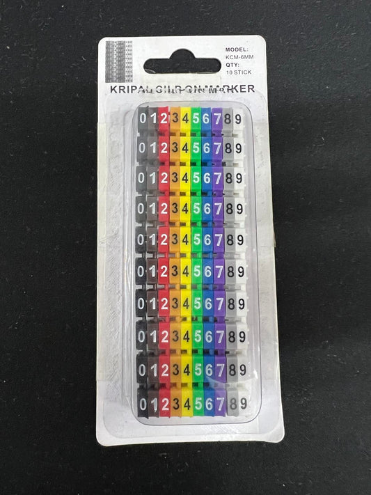 Cable Marker Clip On 0-9 Assorted Color 6MM  KCM-6MM Wire Tagging