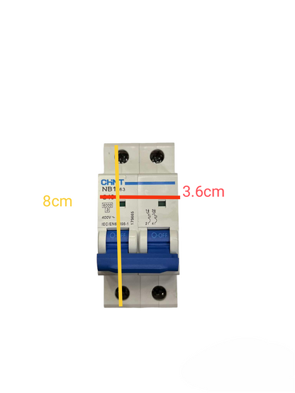 Chint 20A 2Pole 6KAIC 220V with indicator Miniature Circuit Breaker NB1-63 2P C20 6KADB