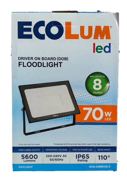 Ecolum 70W LED Flood Light 220V Daylight 6500K CFL3070DL