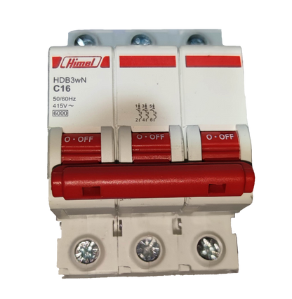 Himel 16A 3 Pole 6KAIC 220V Miniature Circuit Breaker MCB HDB3wN3PC16