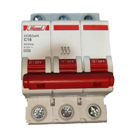 Himel 16A 3 Pole 6KAIC 220V Miniature Circuit Breaker MCB HDB3wN3PC16