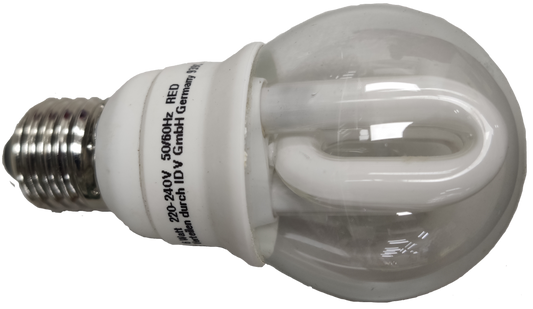 Megaman 6W Red CFL Round 220V E27 compact fluorescent bulb with spiral tube and standard screw base