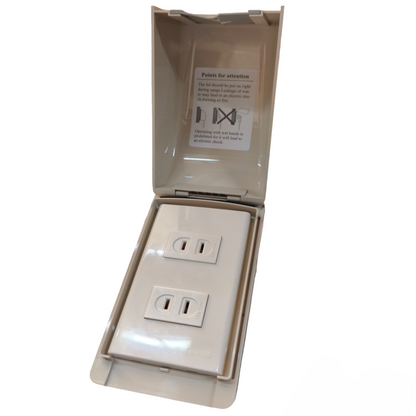 Omni Weatherproof 2 Gang Flat Pin Outlet 15A 250V WPP-601+WWP-112+(WWR-200x2)