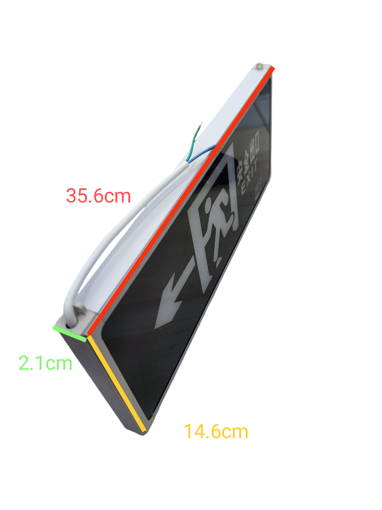 LED Exit Sign Green Left Arrow 3W 220V Running Man Glass GB17945-2000 (C)SF