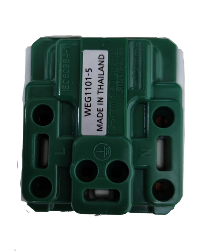 Panasonic 3 Wire Grounding Receptacle, Quick Connect Terminal 16A 250V 10PCS , Flat Pin with Ground Center Device 10PCS WEG1101-5