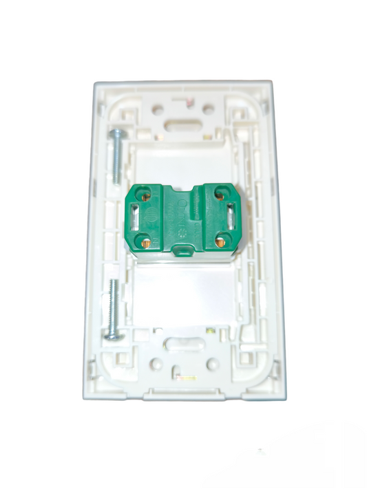 Omni 1 Gang Flat Pin Outlet 15A 250V with Stainless Plate Cover  WWP-110S+WWR-200