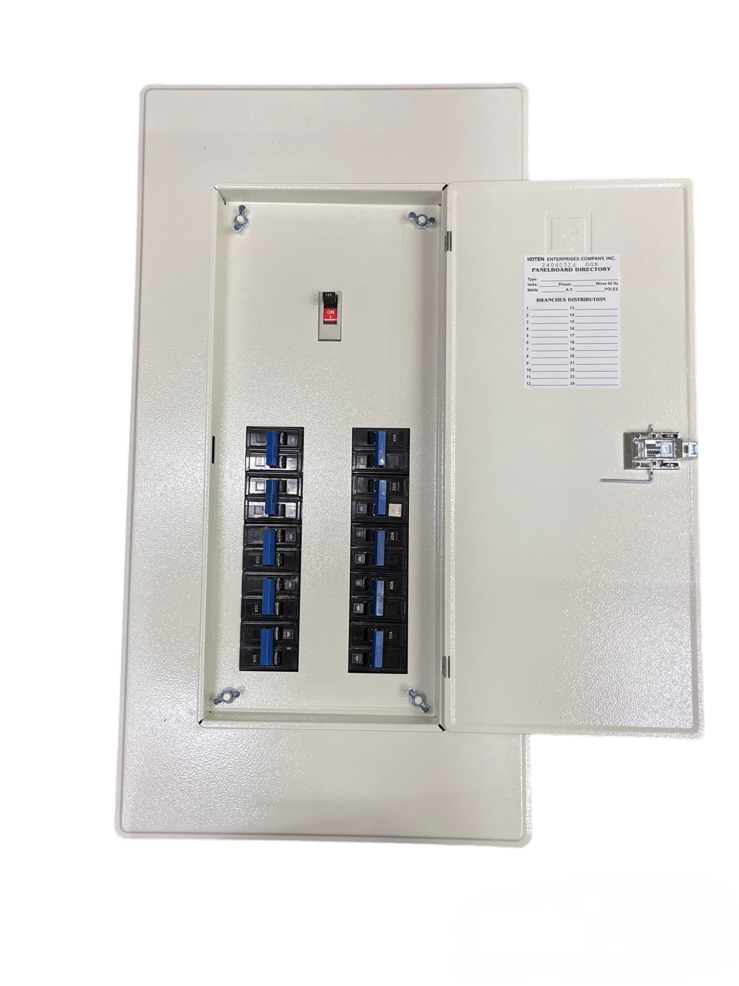 Koten & Taiyou Panel Board with 225A 2Pole Main 250SPS and 10 Branches 2Pole