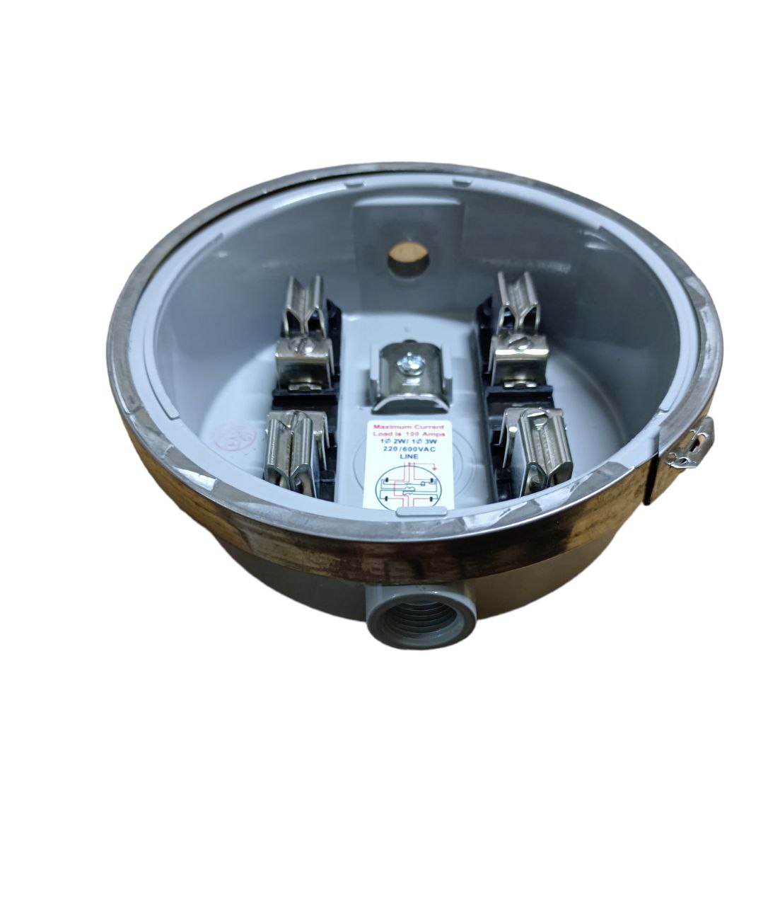 Cirtech Round Meter Base 1/2 inch Hub Electrical Meter Base KWH Meter Base 4 Jaws