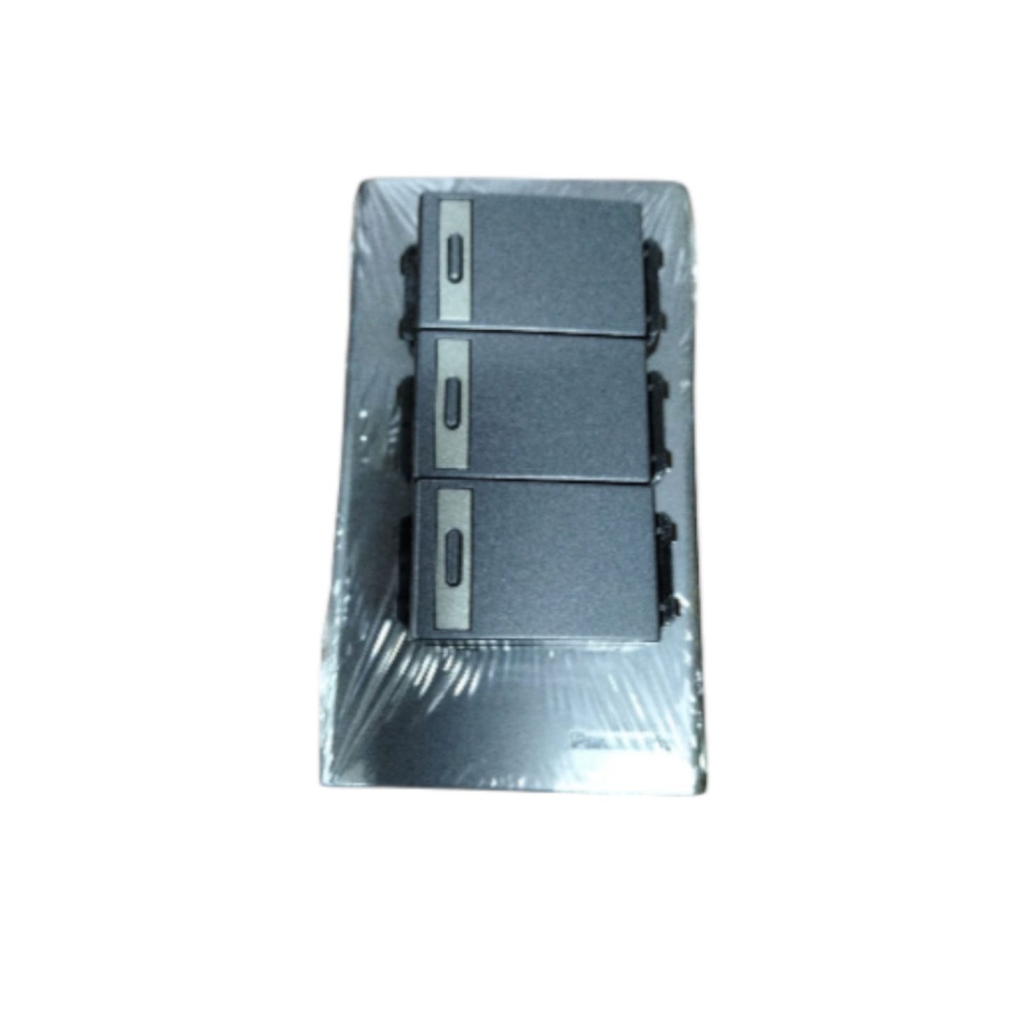 Panasonic Non-Illuminated 3 Gang Switch Refina series 1 way (Metallic Black)