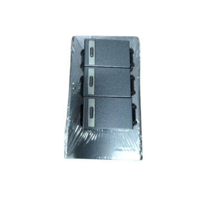 Panasonic Non-Illuminated 3 Gang Switch Refina series 1 way (Metallic Black)