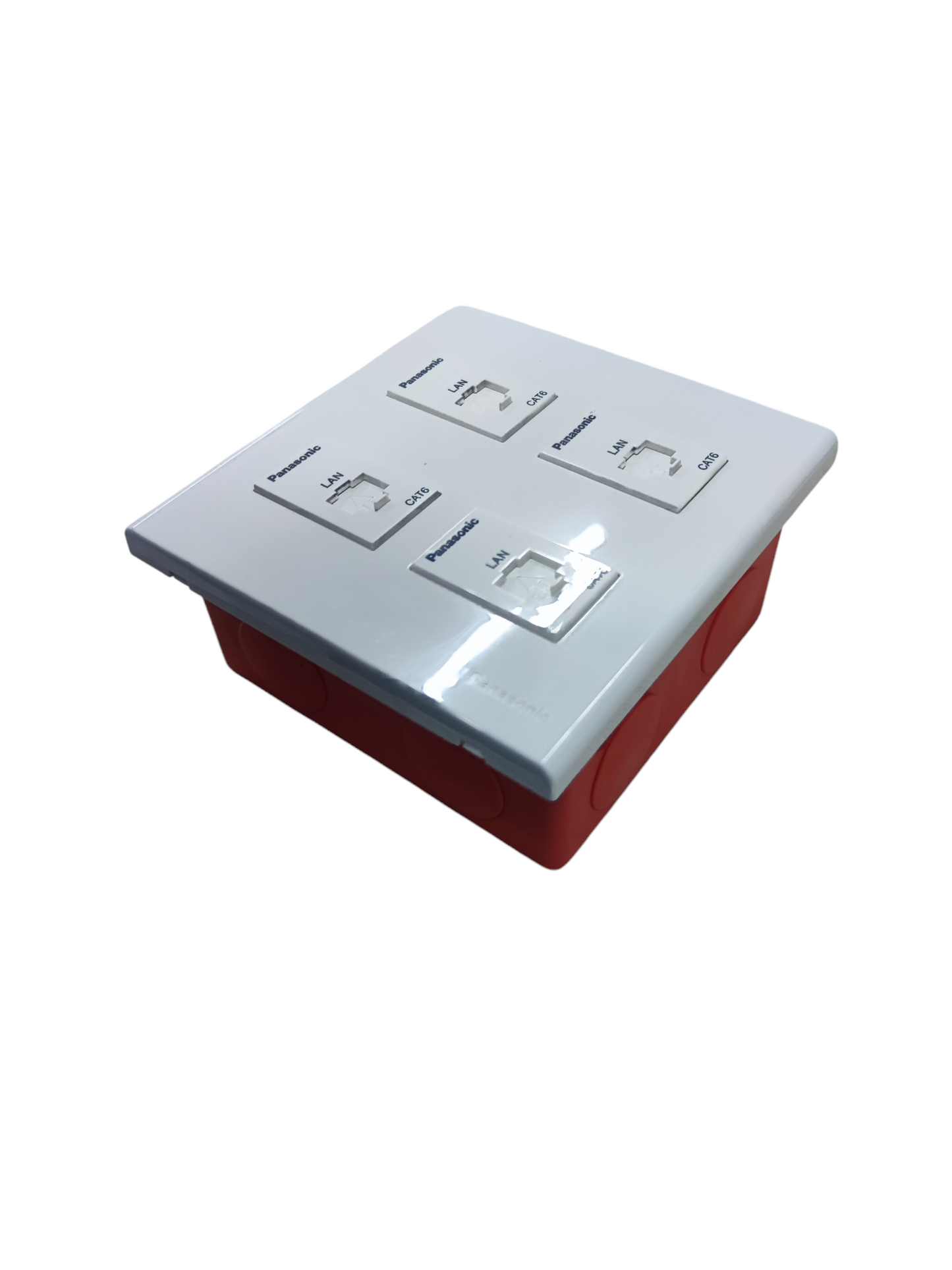 Panasonic 4 Gang CAT6 Data Outlet Wide Series WEG6804+(4XWEG24886)+Utility Box