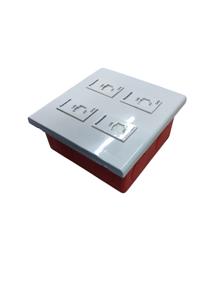 Panasonic 4 Gang CAT6 Data Outlet Wide Series WEG6804+(4XWEG24886)+Utility Box