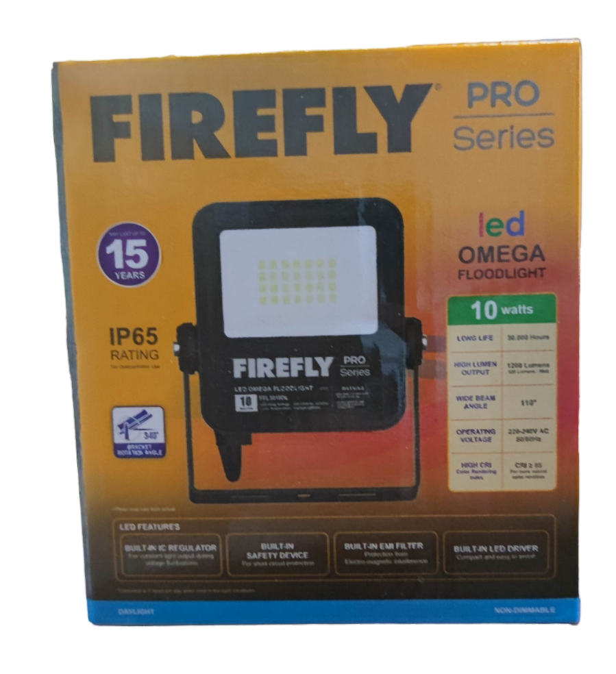 Firefly 10W LED Floodlight 220V Daylight 6500K FFL3010DL Omega Series Flood light