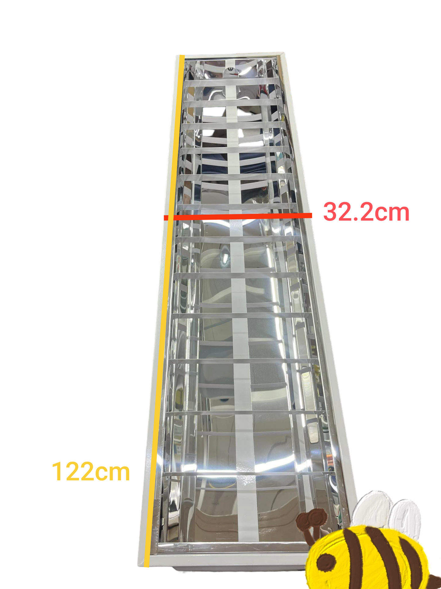 Ecolum 12x48" T8  Louver Recessed LED Fluorescent Fixture with Lamp Daylight 6500K 220V  Troffer