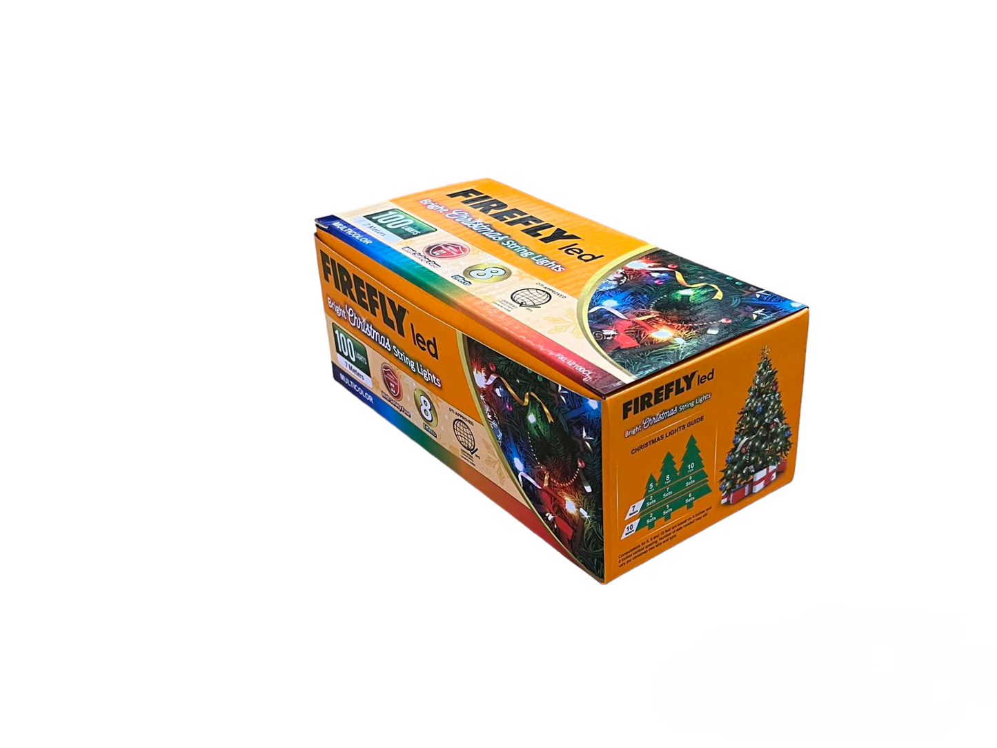 Firefly LED Christmas Light 100 LED Bulbs 7 Meters 7W 220V Multi Color 8 Effects Indoor Only Green Wire max 20 Connections FXL12100CL