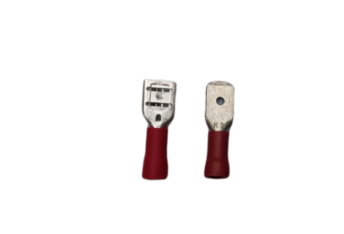 2-pack of 7mm terminal lugs for electrical wiring with durable metal and red insulation for secure connections