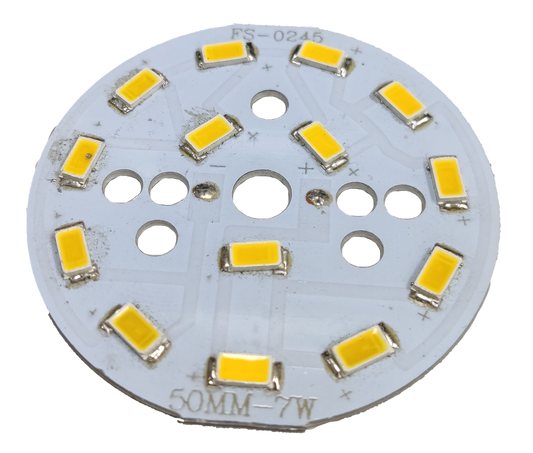 Electx Electrical Supply 7W SMD LED chip warm white round circuit board with multiple yellow LED chips