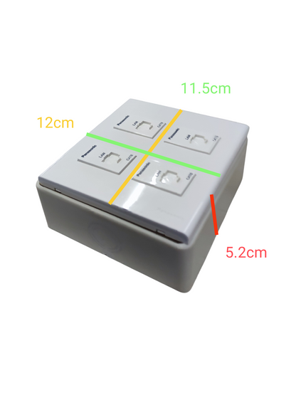 Panasonic 4 Gang CAT6 Data Outlet Wide Series WEG6804+(4XWEG24886)+Utility Box