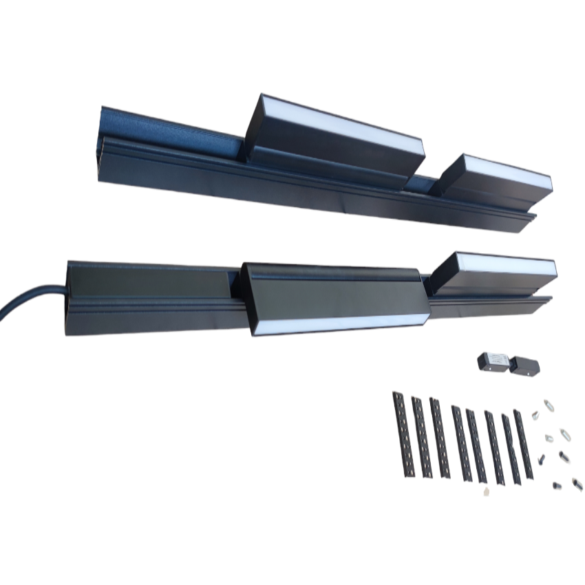 Magnetic Track Light 2 Meters 50mm with 4pcs 18W LED Foldable Flood Track Light 220V Warm White 3000K ( ILLUMIQ TERRA)