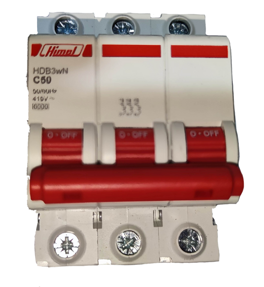 Himel 50A 3 Pole 6KAIC 220V Miniature Circuit Breaker MCB HDB3wN3PC50