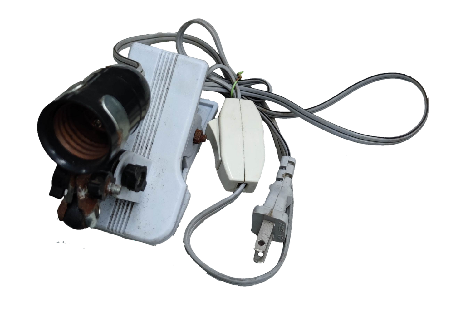 E27 Socket with 1 Meter Wire and Clip Holder with Switch 5A 220V, Lamp Holder E27 Clamp Type with Hanging Switch